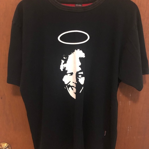 NELSON MANDELA Black Graphic TEE MADE IN SOUTH AFRICA Size XL HOLMES BROTHERS - Picture 1 of 10